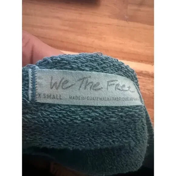 We The Free Camden Oversized Pullover Sweatshirt Teal Slouchy Crew XS - Picture 10 of 10